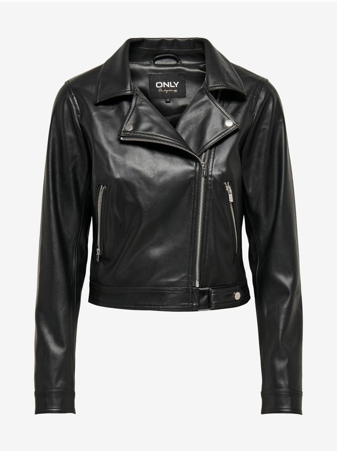 Černý dámský koženkový křivák. ONLY, 1149 Kč