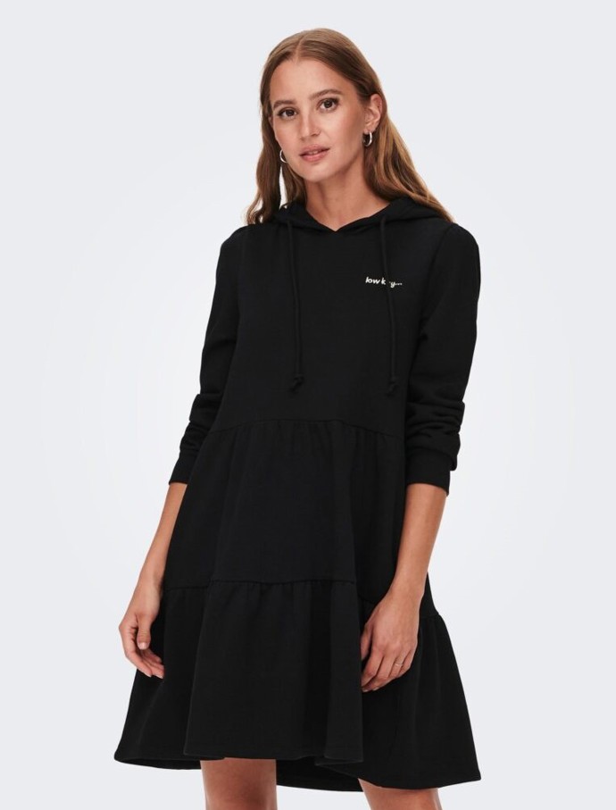 Černé mikinové šaty s kapucí JDY. ZOOT, 999 Kč