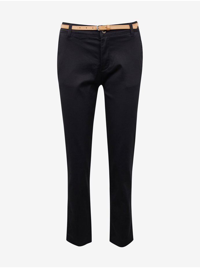 Černé zkrácené chino kalhoty s páskem. ORSAY, 569 Kč
