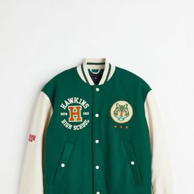 Baseballová bunda z vlněné směsi. H&M, 2499 Kč