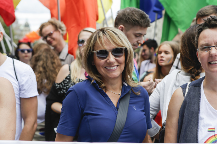 Adriana Krnáčová podporovala každoroční průvod Prahou Prague Pride.