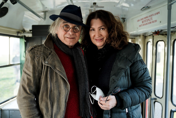 Oldřich Kaiser s režisérkou Vánočního příběhu Irenou Pavláskovou.