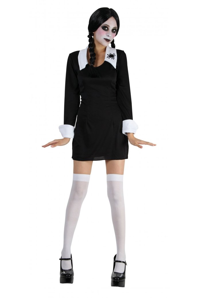 Wednesday Addams, děsivá holčička, kterou se pro jeden večer můžete stát taky. Partykostym.cz, 799 Kč