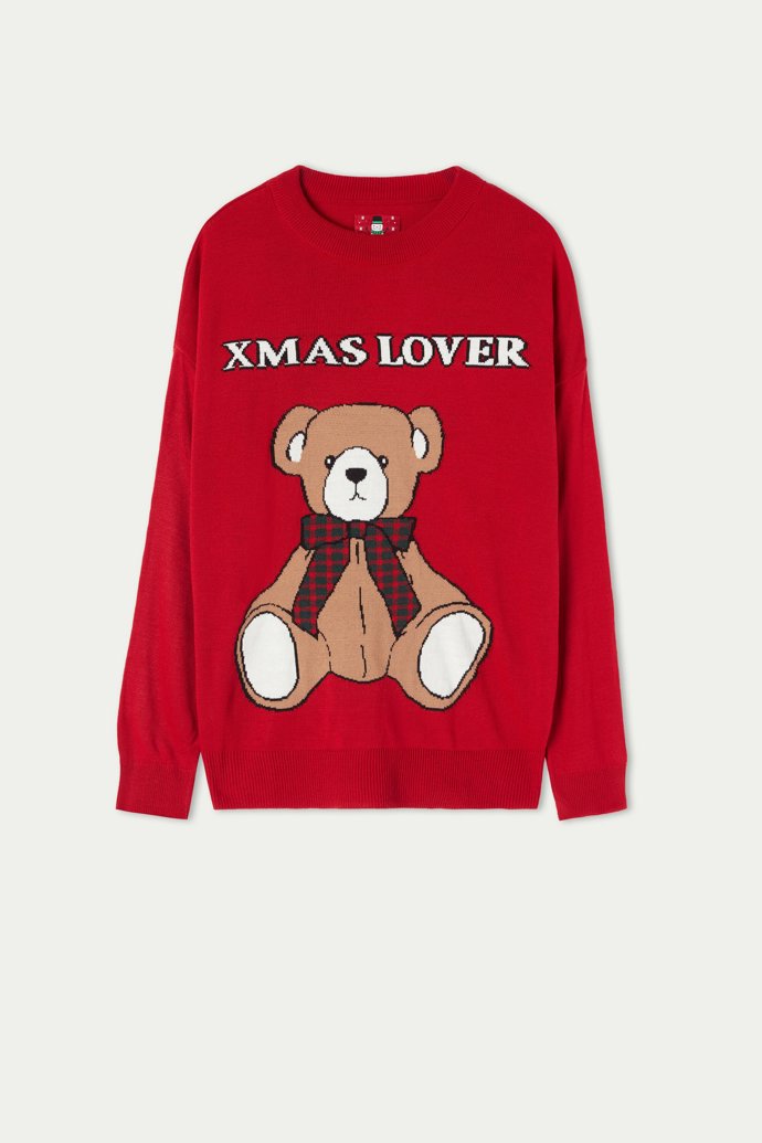 Unisexový vánoční svetřík s medvídkem. Značka Tezenis, 649 Kč