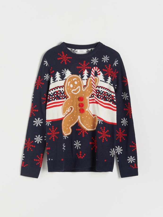 Svetr s vánočním perníčkem. Značka Reserved, 699 Kč 