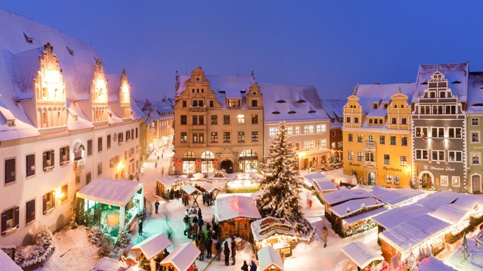 Takhle pohádkově vypadají vánoční trhy v Míšni.