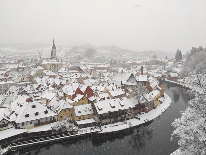 Pohádkovou atmosféru nabízí v zimě i Český Krumlov.
