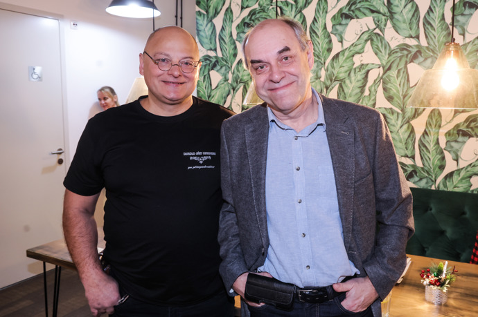 Miroslav Táborský a cimrmanolog Petr Reidinger.
