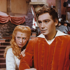 Muzikant Josef Zíma a Marie Kyselková v pohádce Princezna se zlatou hvězdou.