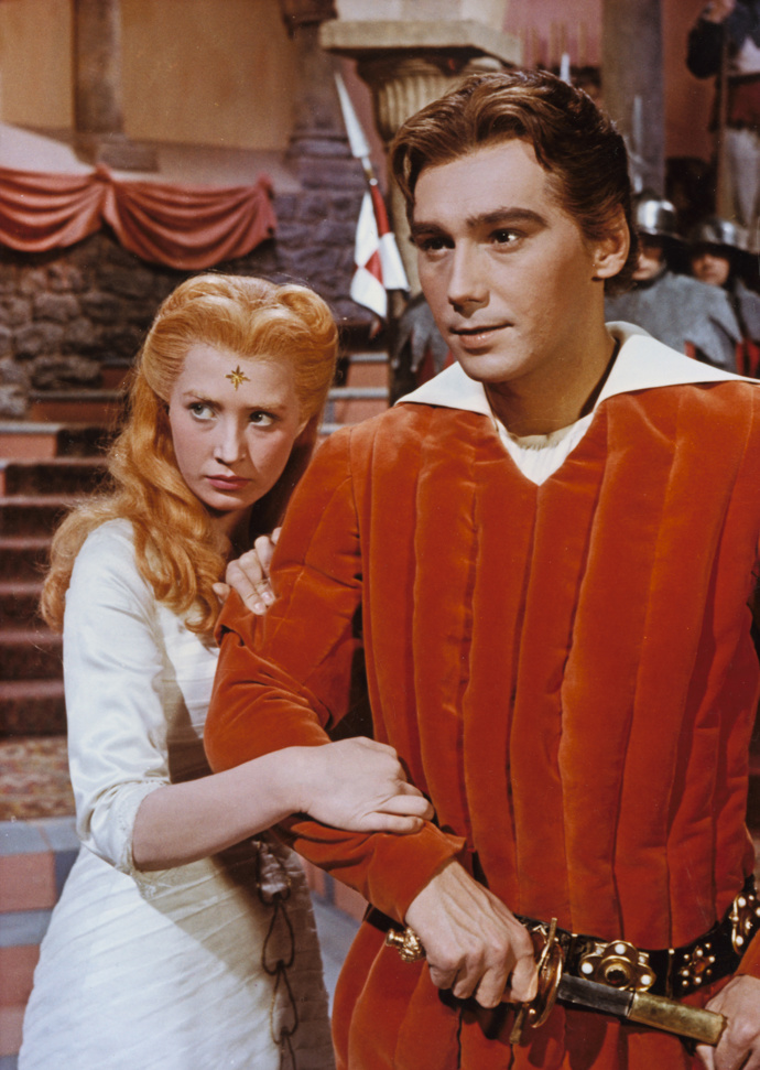 Muzikant Josef Zíma a Marie Kyselková v pohádce Princezna se zlatou hvězdou.