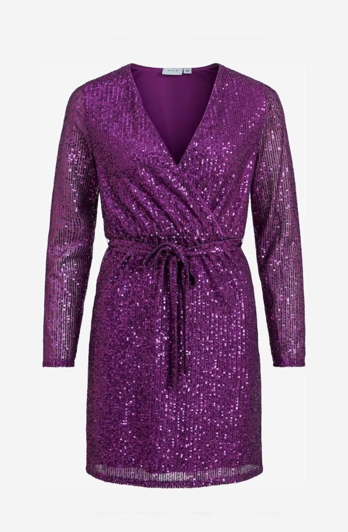 Fialové zavinovací šaty. VILA CLOTHES, 1 749 Kč