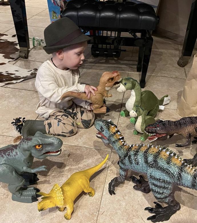 Pod stromečkem u Pizingerových se vylíhlo tohle hejno dinosaurů.