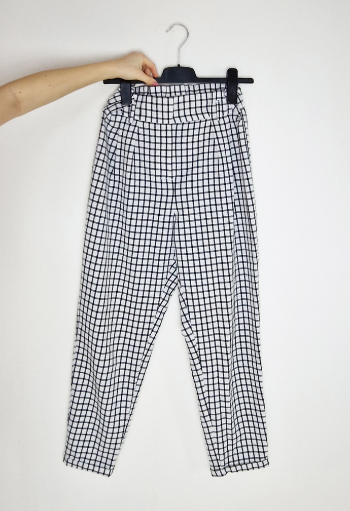 Kostkované kalhoty do pasu. Primark 