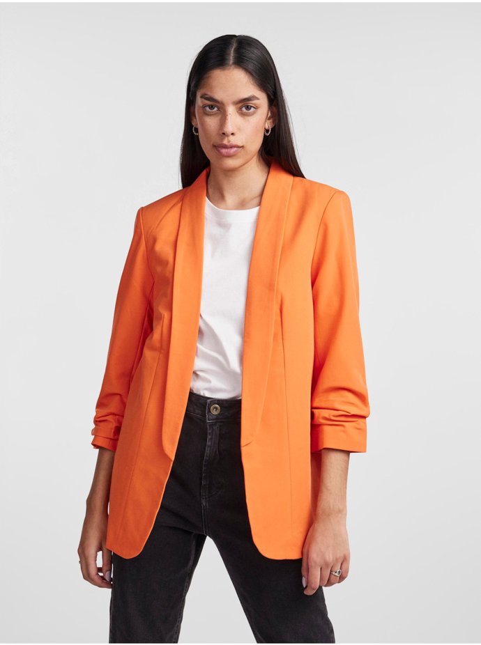 Oranžové sako s tříčtvrtečním rukávem Pieces, 919 Kč