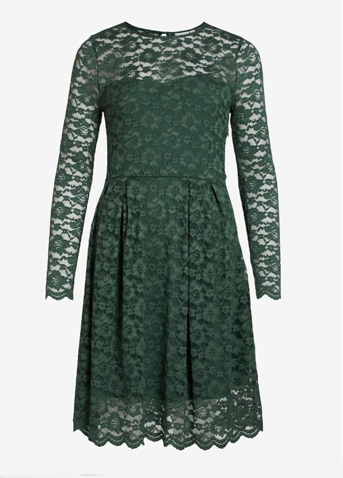 Zelené koktejlové šaty s krajkou. Vila, 790 Kč