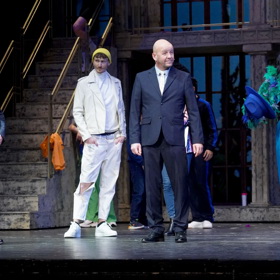 Hynek Čermák (vlevo) v připravovaném muzikálu The Bodyguard. Vpravo Eva Burešová.