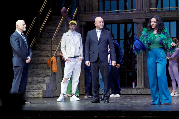 Hynek Čermák (vlevo) v připravovaném muzikálu The Bodyguard. Vpravo Eva Burešová.