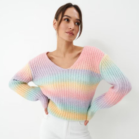 Pruhovaný duhový svetr Mohito, 899 Kč