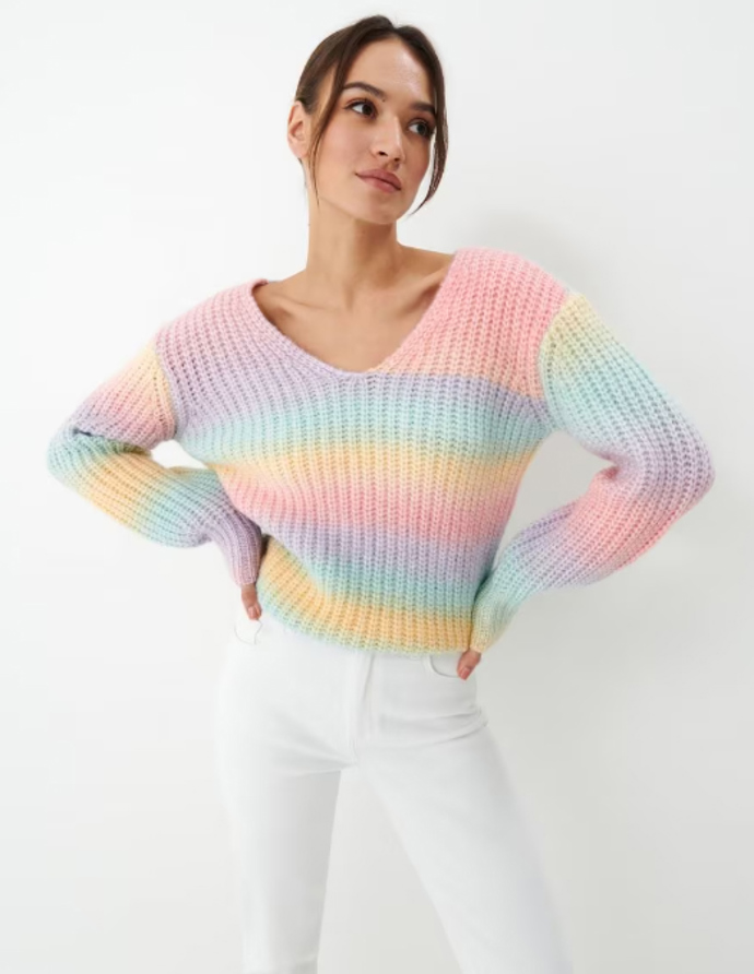 Pruhovaný duhový svetr Mohito, 899 Kč