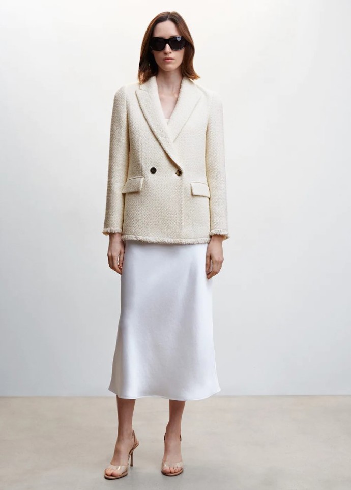 Tvídové sako s knoflíky. Mango, 2 299 Kč