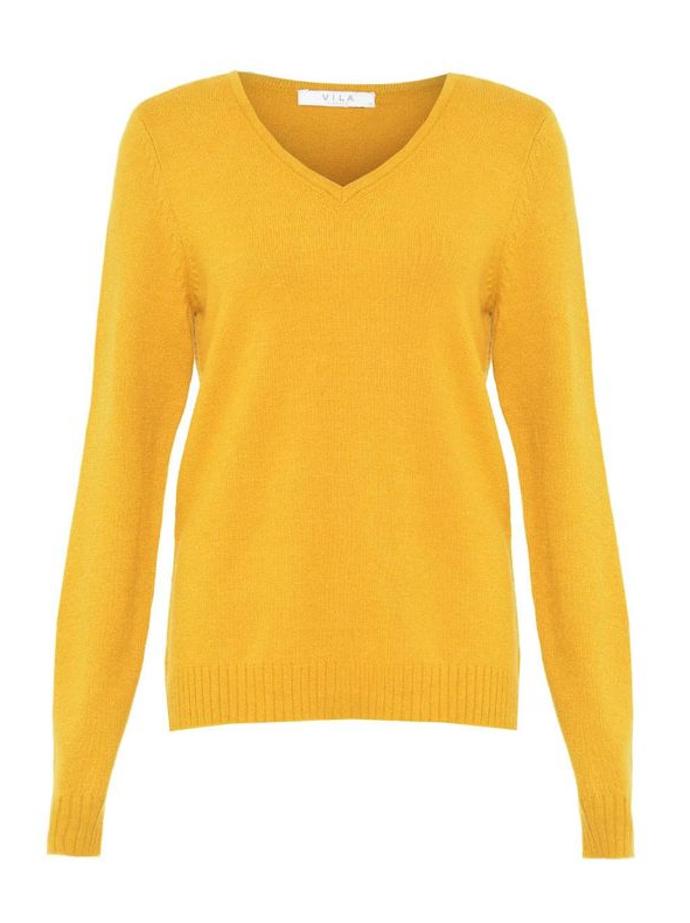 Žlutá nesmí chybět. Zkuste třeba jednoduchý pulovr Vila za 679 Kč. Hřejivé kousky se ještě budou hodit!