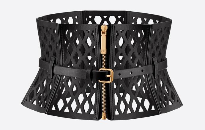 Poněkud okázalejší variantu reprezentuje kolébka tohoto stylu, značka Dior. Její luxusní pojetí korzetového pásku pořídíte za 49 500 Kč.