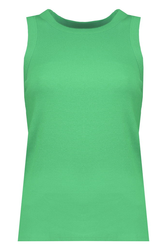 Výrazně barevné kousky dovedou rozzářit i jinak nenápadný model v neutrálních barvách. Nebo zelený top zapojte do zelené kreace tón v tónu.  F&F, 229 Kč