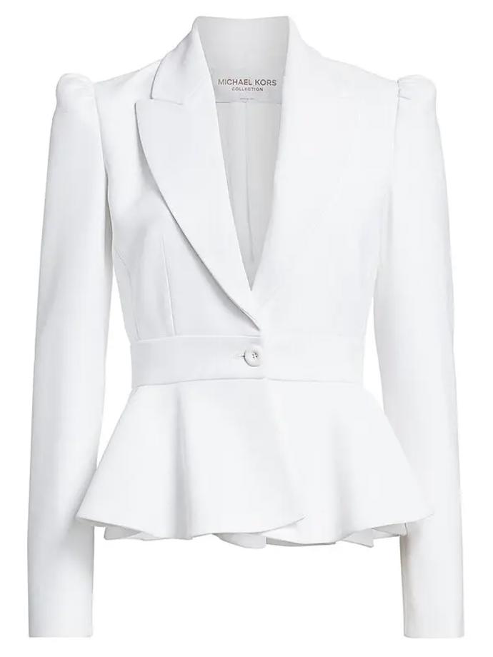 Bez dalších triků. Originálně tvarované sako střihu zvaného peplum. Michael Kors, 9 990 Kč