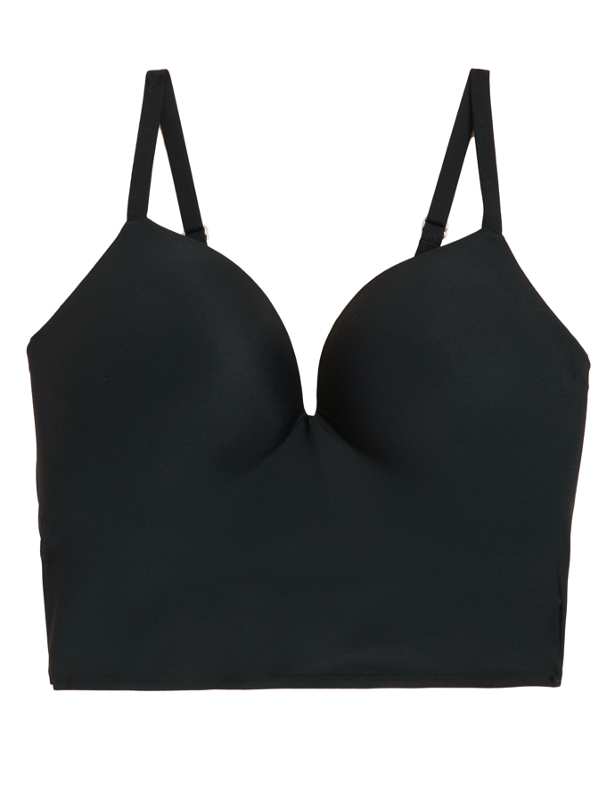 Vyztužený korzetový top se sexy vykrojením nabízí mnoho variant nošení, aniž byste odhalily příliš mnoho. Marks&Spencer, 899 kč