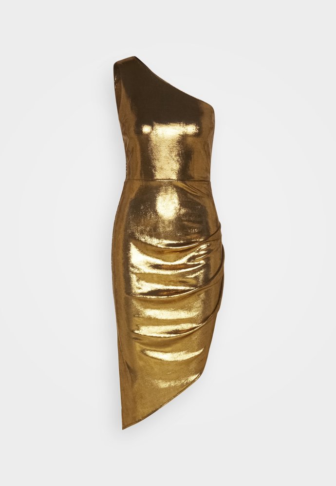 Tekuté zlato v podání bodycon šatů Wal.G za 1 480 Kč.