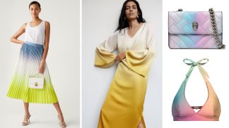 Trend na léto 2023: Ombré efekt vtrhl do šatníků. Propojuje oblíbené barvy na šatech, plavkách i doplňcích
