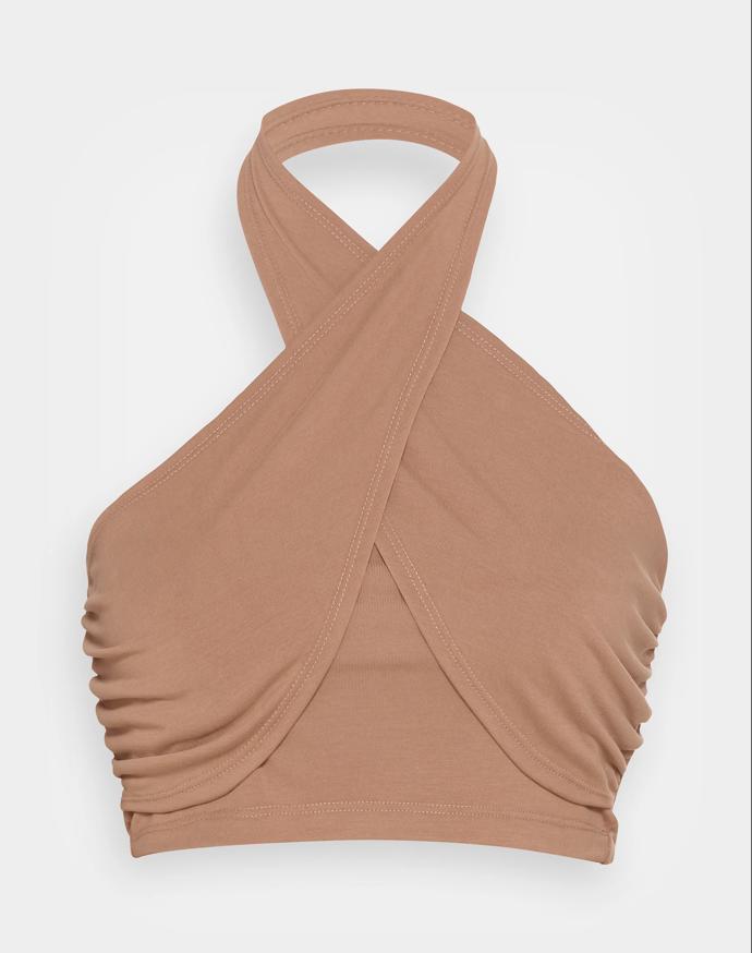 Bodycon varianta krátkého halterneck živůtku. (Noisy May, 240 Kč)