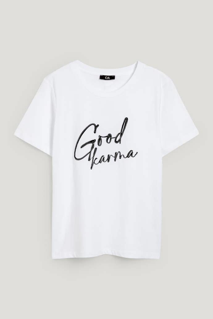 Jasné sdělení na tričku C&A. (250 Kč)