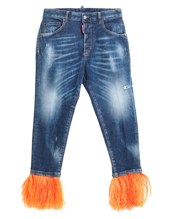 Džíny s peříčky. (Dsquared2, 4 290 Kč)