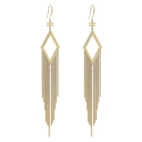 Drobnější řetízky, mnohonásobný efekt. Náušnice Elisabetta Franchi. (5 099 Kč)