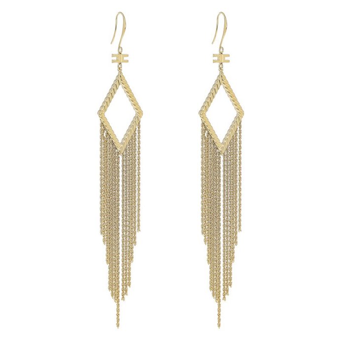 Drobnější řetízky, mnohonásobný efekt. Náušnice Elisabetta Franchi. (5 099 Kč)