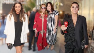 Móda z přehlídky Beaty Rajské ve Varech: Havlová v blyštivém kaftanu, Kubelková se síťovanými ponožkami v lodičkách