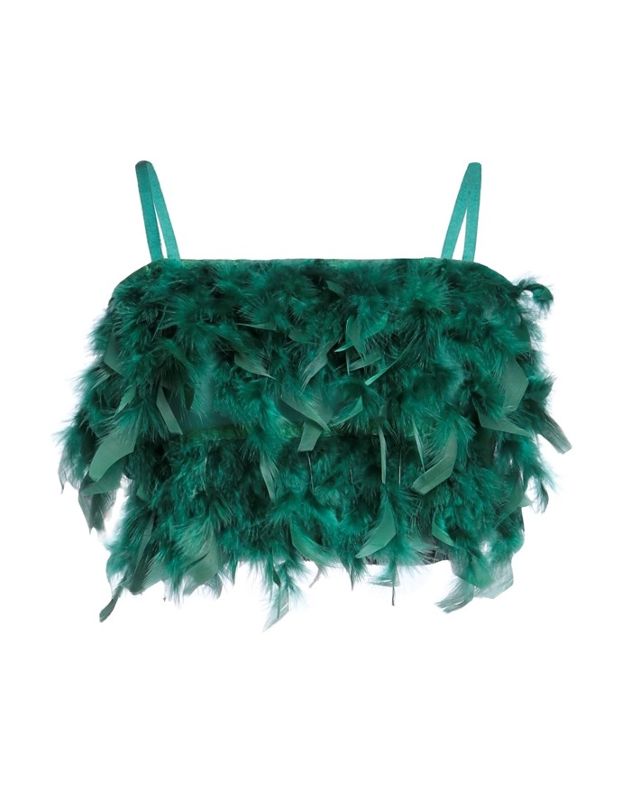 Zkrácený peříčkový top. (Gilda, 1 290 Kč)