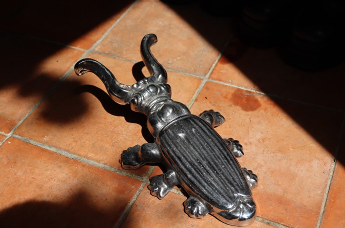 V předsíni je tento originální nazouvák na boty v podobě brouka.