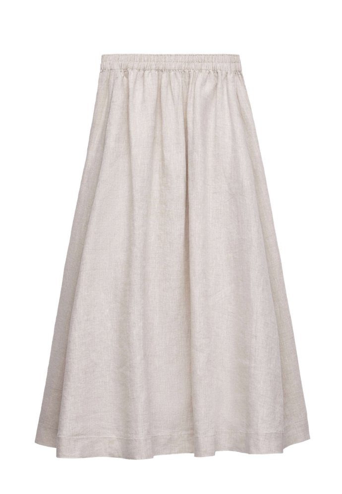 Lněný mteriál a široká silueta. Ideální pro letní outfit. (Oysho,1 599 Kč)