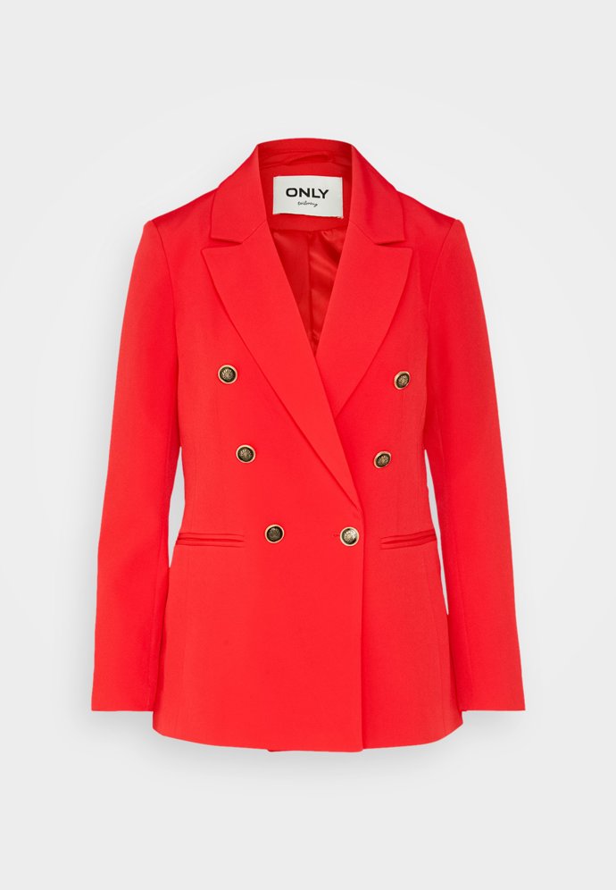 Ve výbavě nesmí chybět ani svrchní kousky, třeba sako s dvouřadou fazonou. (Only, 1 599 Kč)