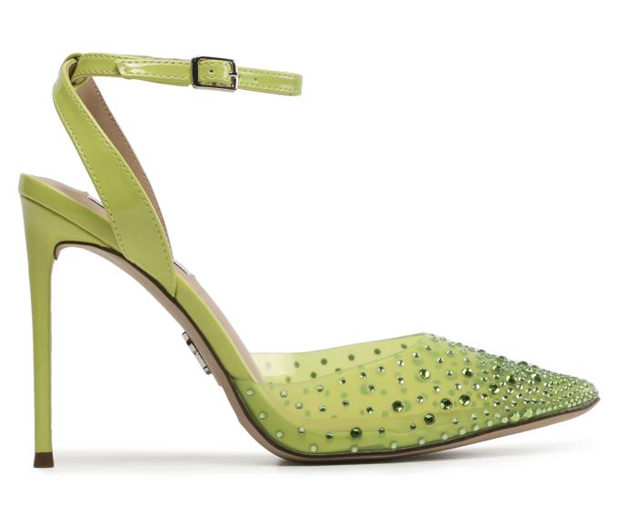 Ani elegantní doplňky nezůstanou zelené mánie ušetřeny. (Steve Madden, 2 690 Kč)