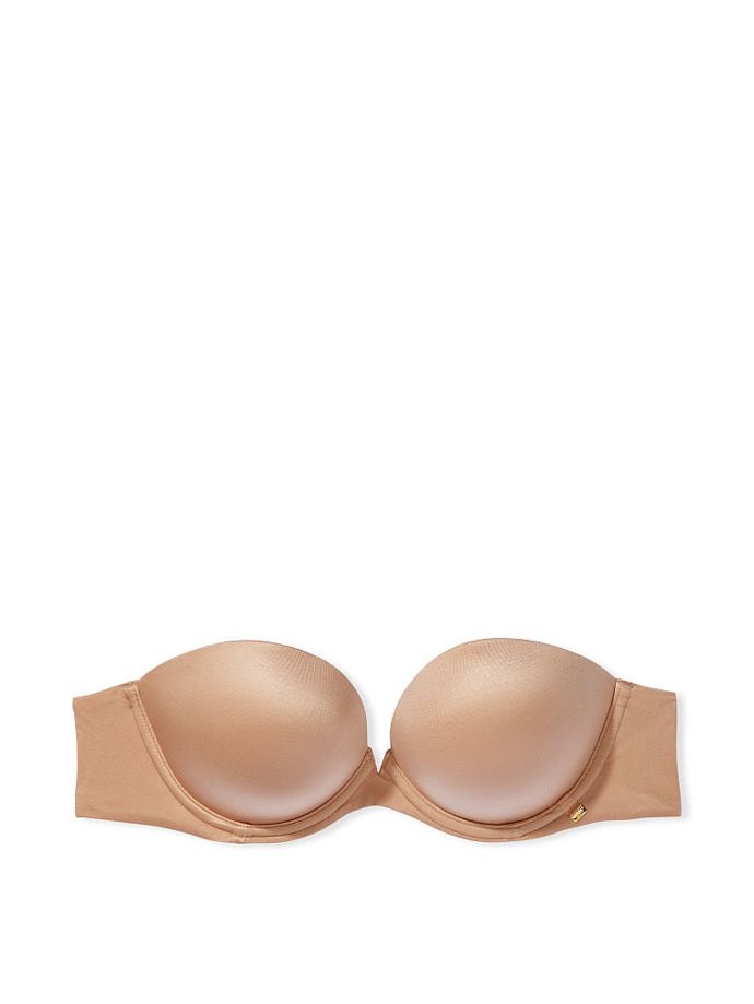 Toužíte-li po topech bez ramínek, přestože disponujete malým obvodem hrudi, pomůže vám push-up podprsenka s odnímatelnými ramínky. (Victoria's Secret, 1 100 Kč)