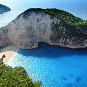 Navagio beach, Zakynthos, Řecko