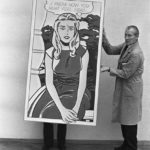 Instalace Lichtensteinova obrazu v Stedelijk muzeu v Amsterodamu.