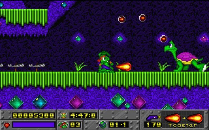 A zelený králík Jazz, u toho jsme dokázali strávit hodiny a hodiny