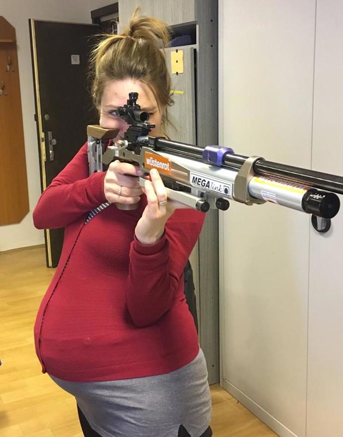 Ani těhotenství ji nezabránilo přestat trénovat.