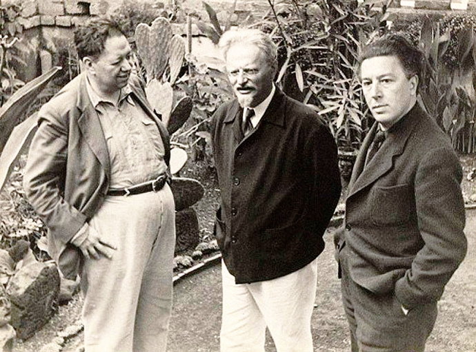 Diego Rivera, Lev Trockij a André Breton.