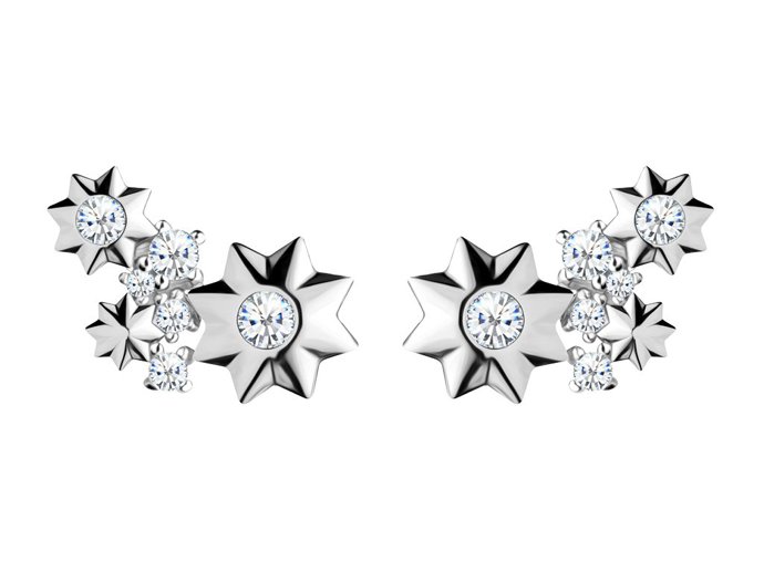 Stříbrné náušnice s hvězdičkami od Preciosy budou slušet jemným ženám