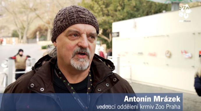 Antonín Mrázek dává rady návštěvníkům, co zvířátkům mohou přinést dobrého na zub.